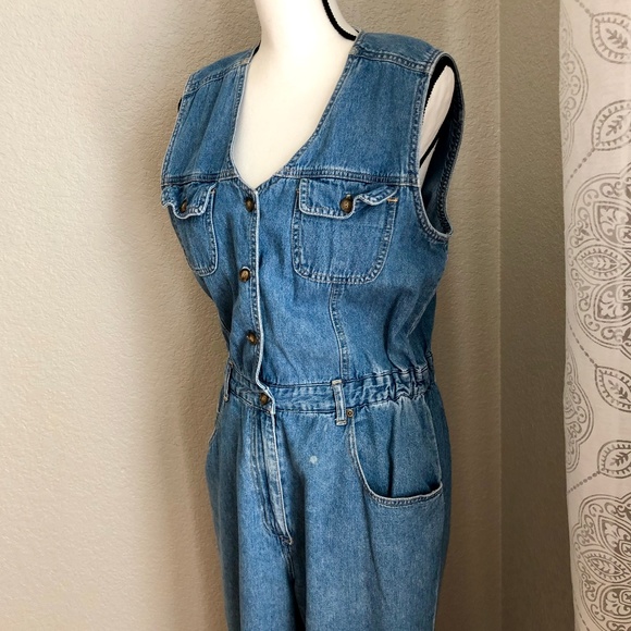 Gloria Vanderbilt Pants - Gloria Vanderbilt Soft Blue Denim Jumpsuit Medium